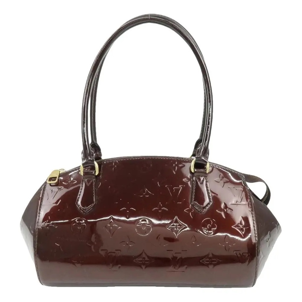 With COA Guaranteed Auth Louis Vuitton Sherwood Vernis Amarante leather handbag